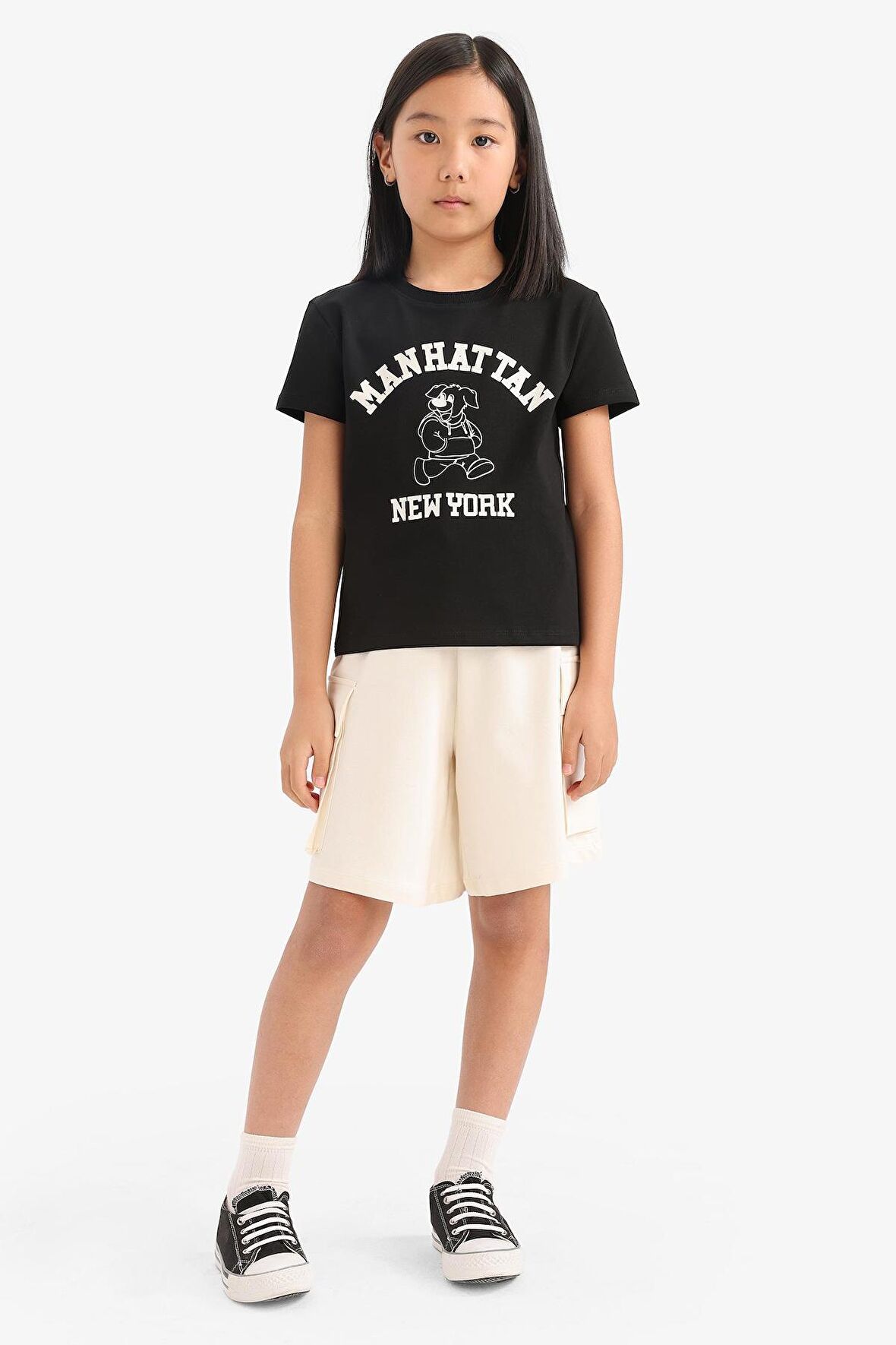 DeFacto Kız Çocuk Beli Lastikli Kargo Cepli Şort B0840A825HSER233