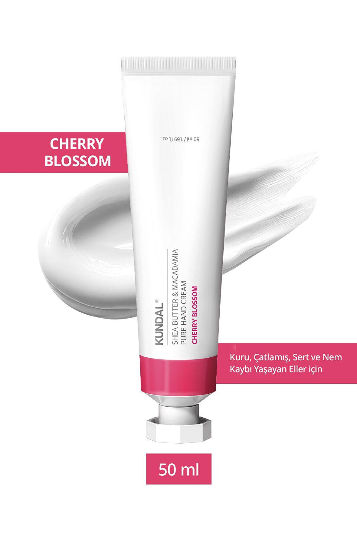 Yoğun Nem Veren Besleyici El Kremi Kundal Shea Butter&Macadamia Pure Hand Cream 50ml(Cherry Blossom)