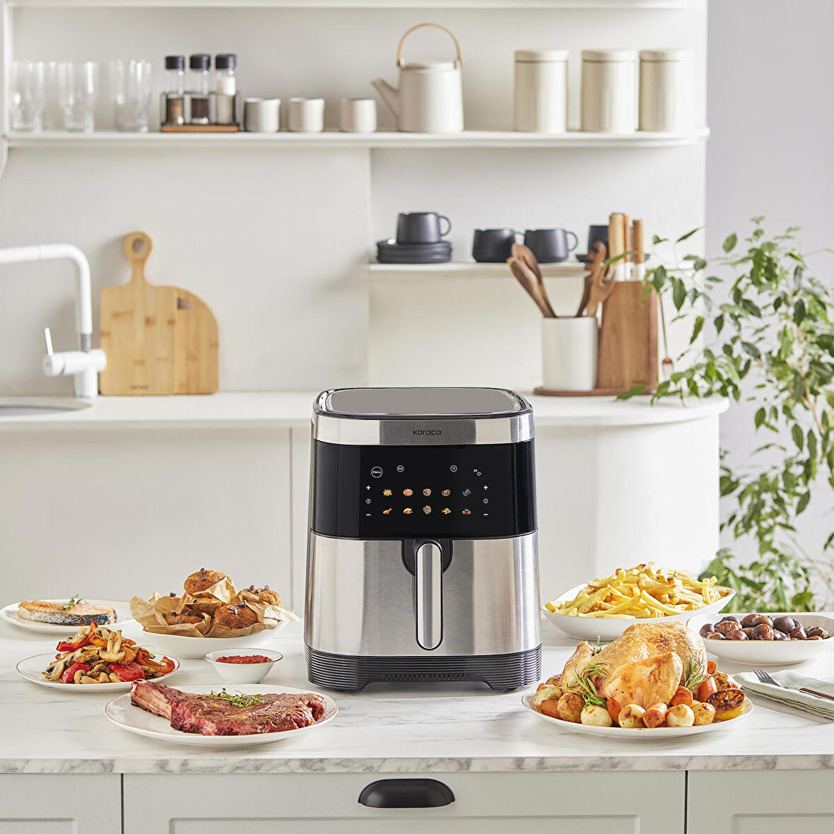 Karaca Gourmet 9l Smart Color Screen Geniş Hazne Inox Airfryer
