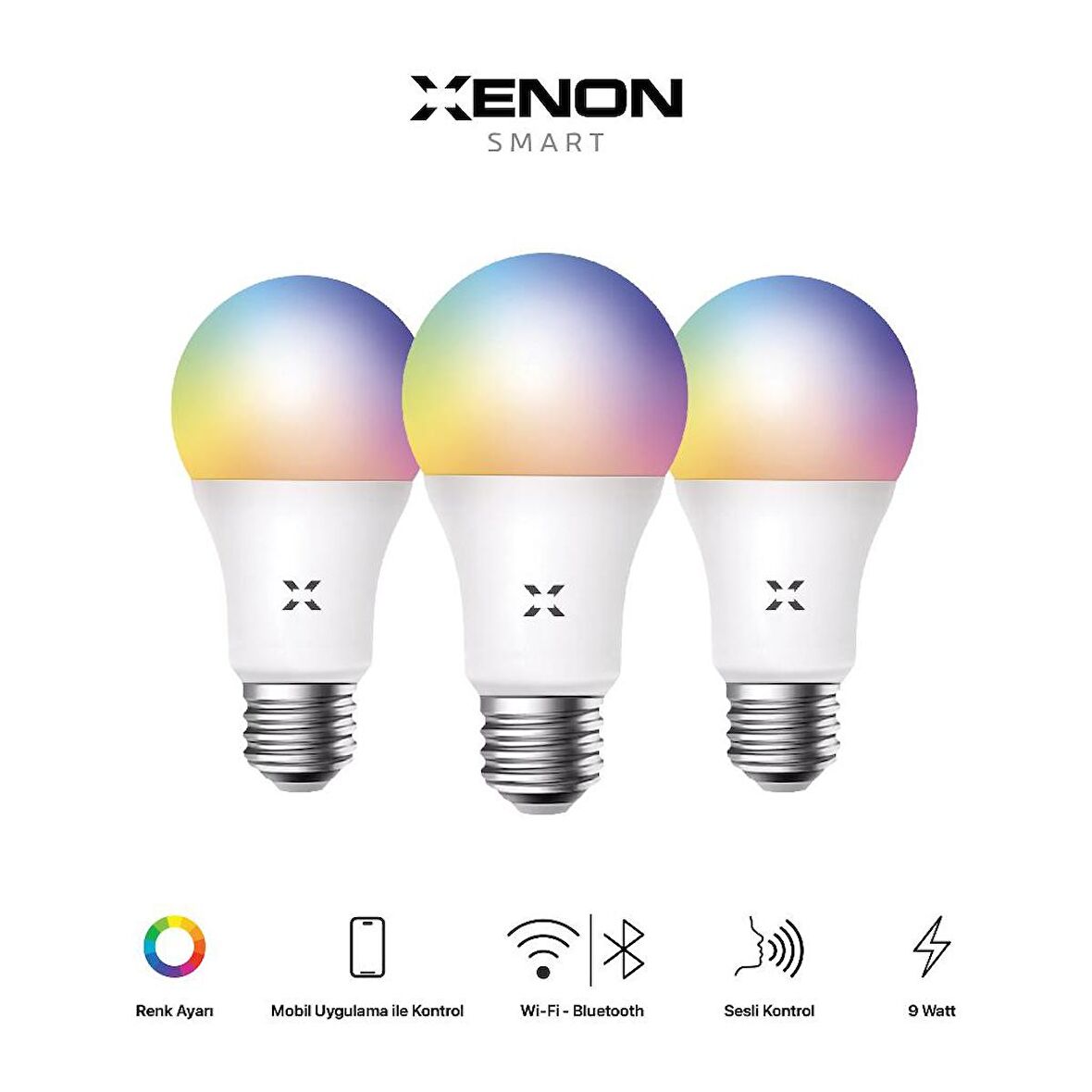 Xenon Smart Wi-Fi LED Akıllı RGB Ampul (3 adet)