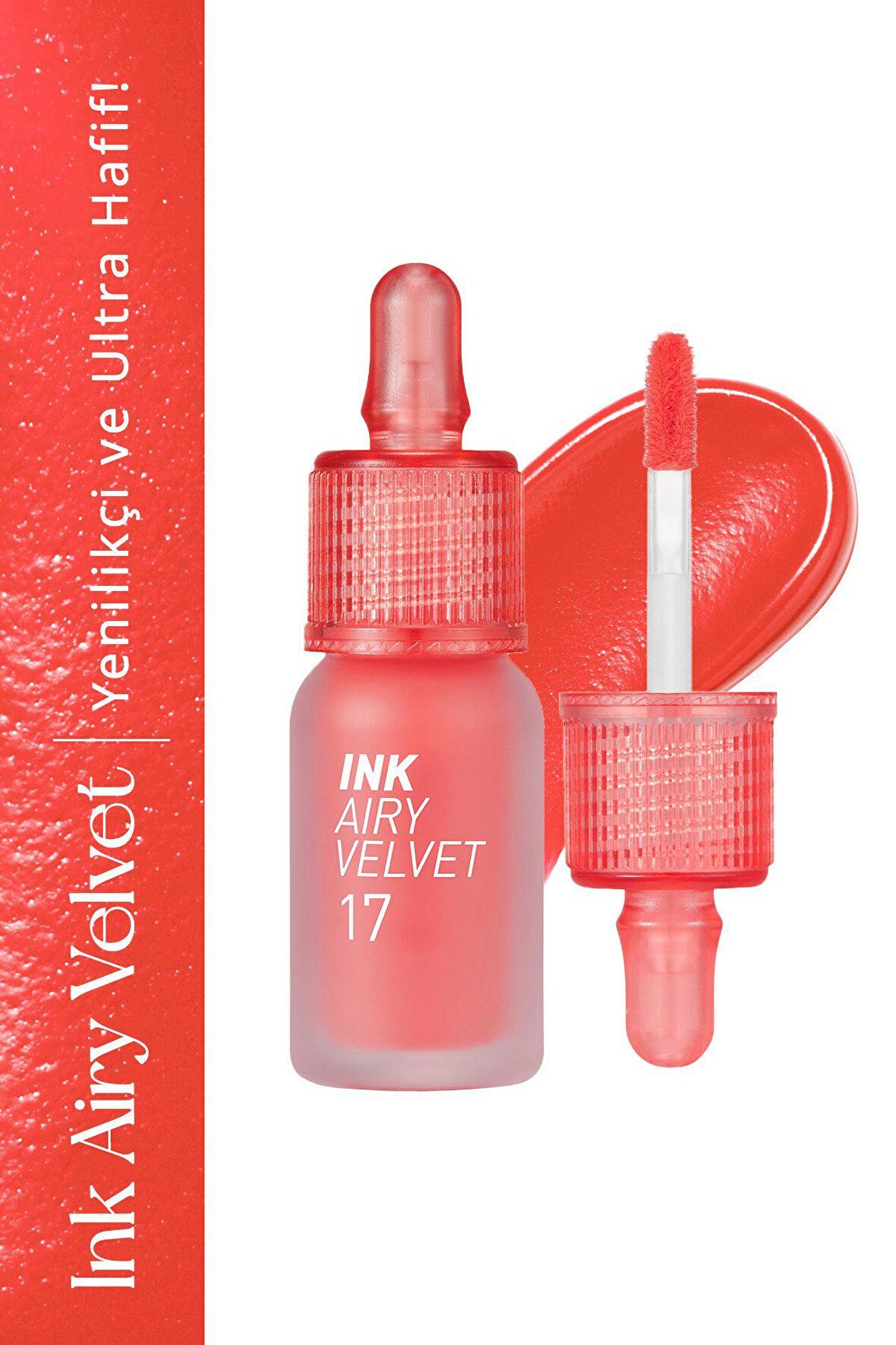Uzun Süre Kalıcı Hafif Formüllü Kadife Bitişli Tint Peripera Ink Airy Velvet(17Attached Orange Pink)