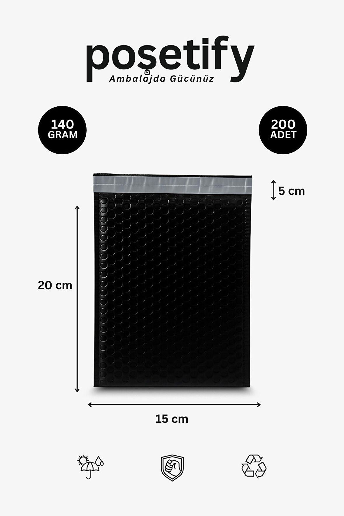 Balonlu Şeffaf Kargo Poşeti 15x20+5 cm | 80 gr Bantlı Patpatlı Kargo Poşeti | 200’lü