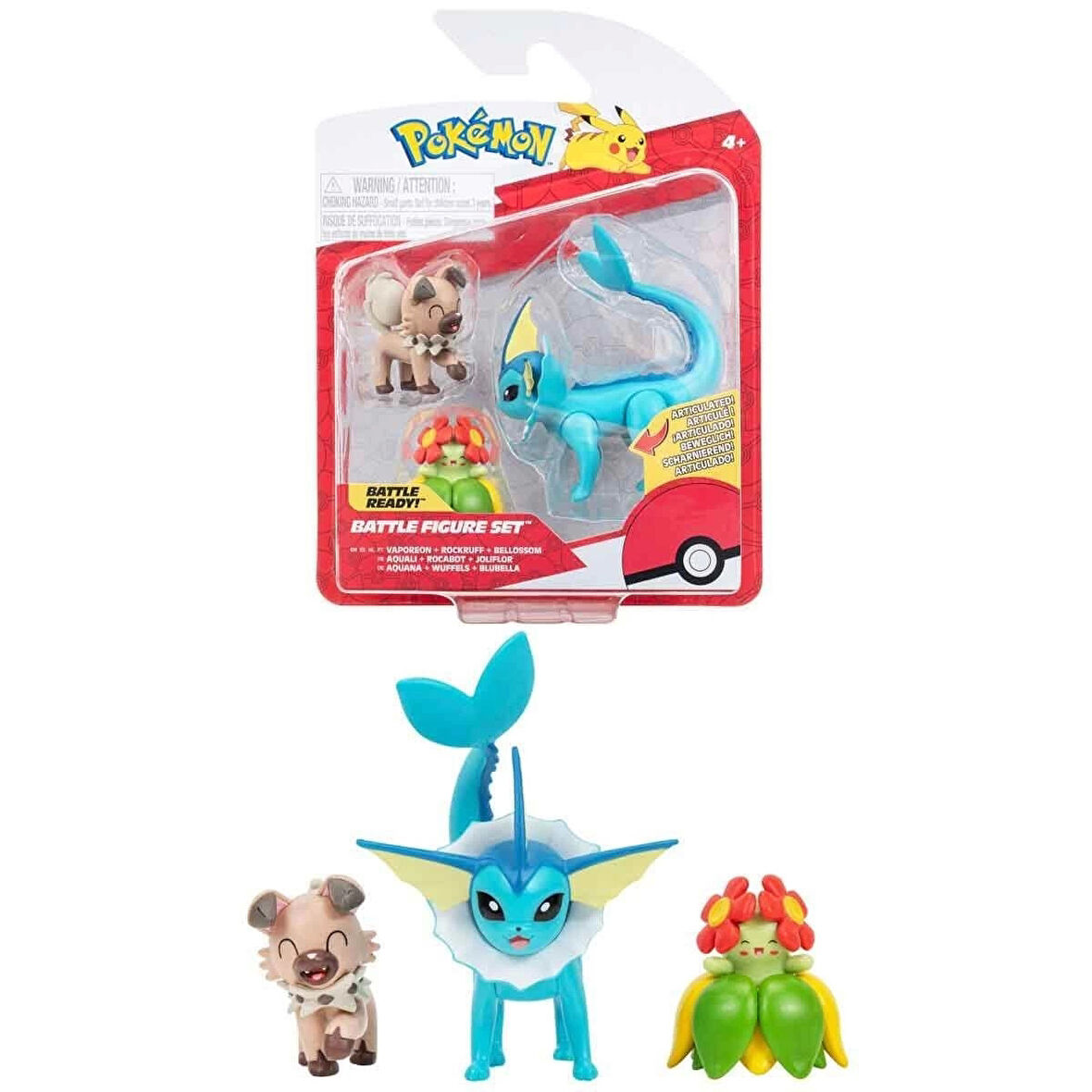 POK 95155-L Pokemon Battle 3'lü Figür Seti Seri -Necotoys