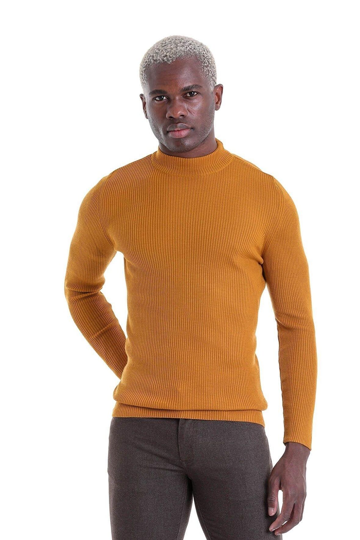 Safran Regular Fit Düz Balıkçı Yaka Klasik Yün Triko Kazak | M