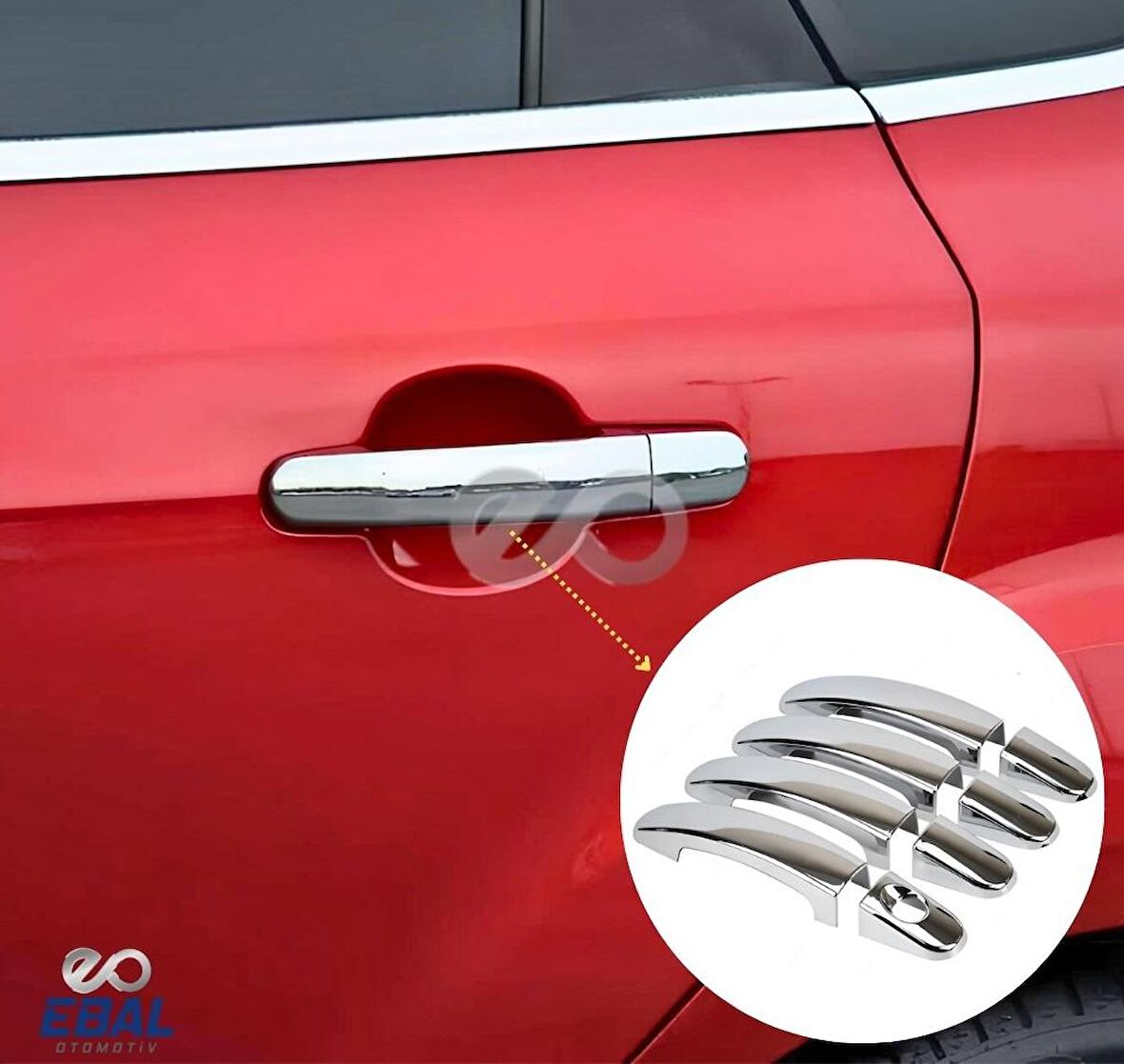 Ford Focus Krom Kapı Kolu 4 Kapı 2005-2018 Arası Paslanmaz Çelik