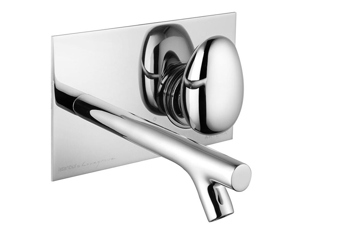 VitrA İstanbul A42231 Ankastre Lavabo Bataryası, Uzun, Sıva Üstü, Krom
