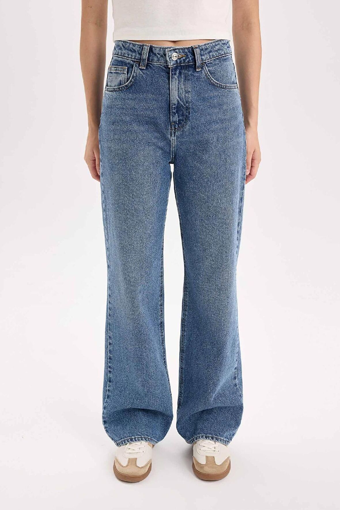 90's Wide Leg Yüksek Bel Geniş Paça Uzun Jean Pantolon