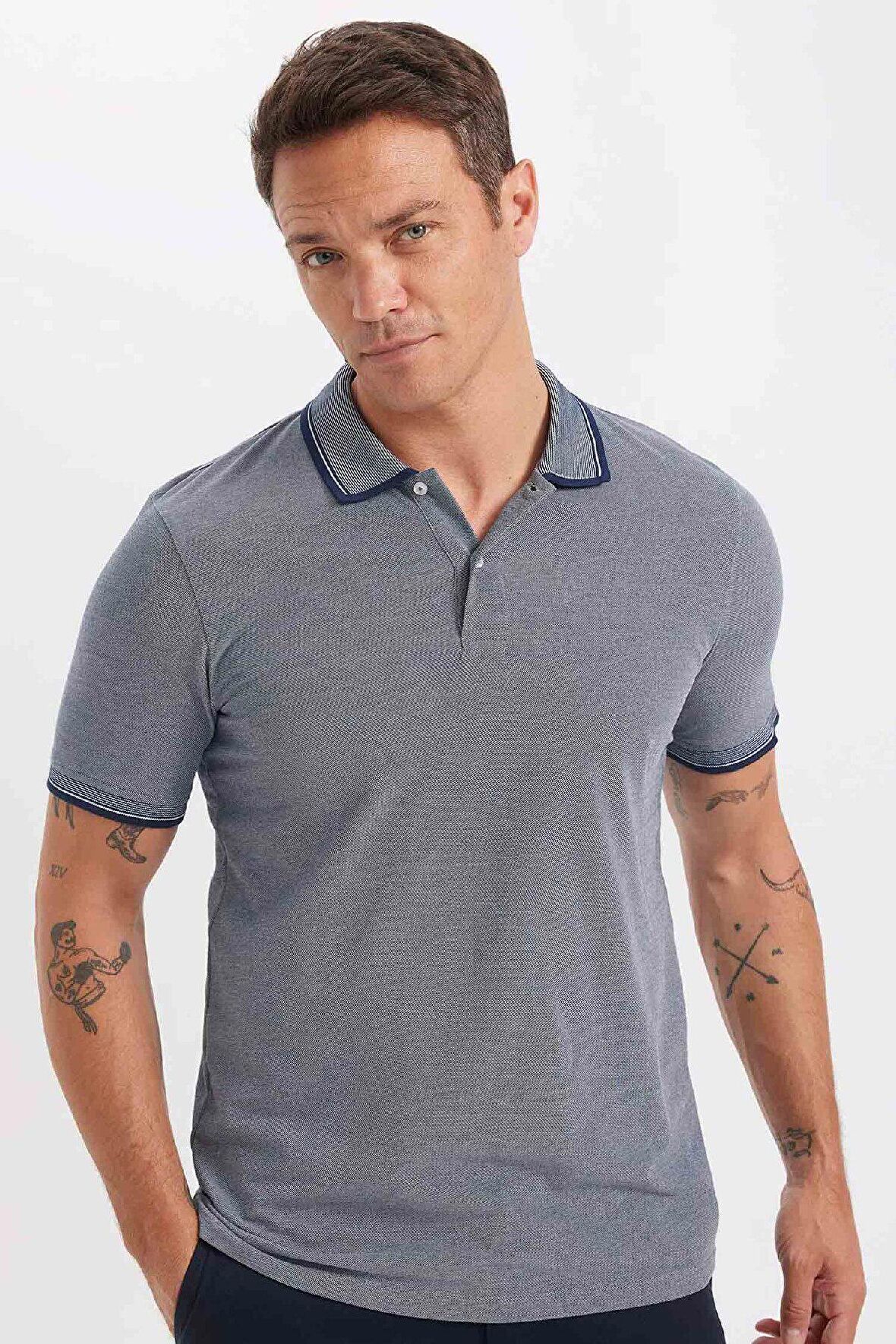 DeFacto Slim Fit Dar Kesim Kısa Kollu Pamuklu Polo Tişört D0033AXNSNV241