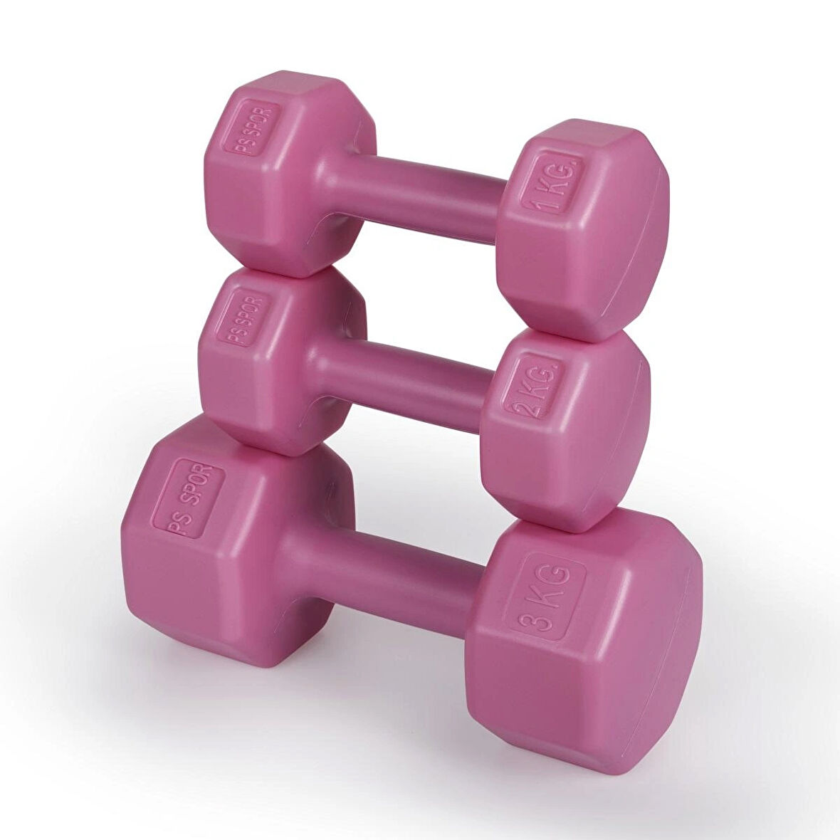PSSPOR 3 Set Pembe Renk Dambıl Seti ( 2 Adet 1KG - 2 Adet 2KG - 2 Adet 3KG Gönderim Yapılmaktadır)
