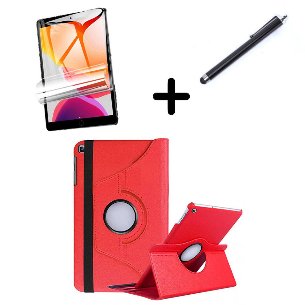 Samsung Galaxy Tab A 8.0 T290 T295 T297 Kılıf Dönen Tablet Kilifi Ekran Koruyucu+Kalem