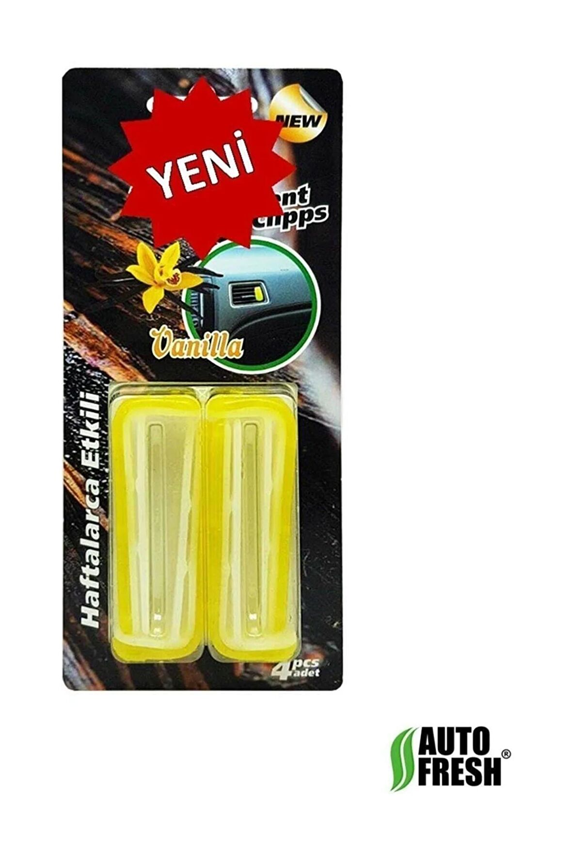 Oto Petek Kalorifer Kokusu Sarı Clips Mandal Araba Kokusu 1 Paket(4adet)