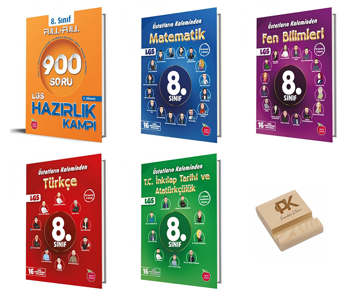 Newton LGS 8. Sınıf 1. Dönem Hazırlık Kampı ve Tüm Yıl 16lı Branş Denemeleri 5li Set Telefon Standı 