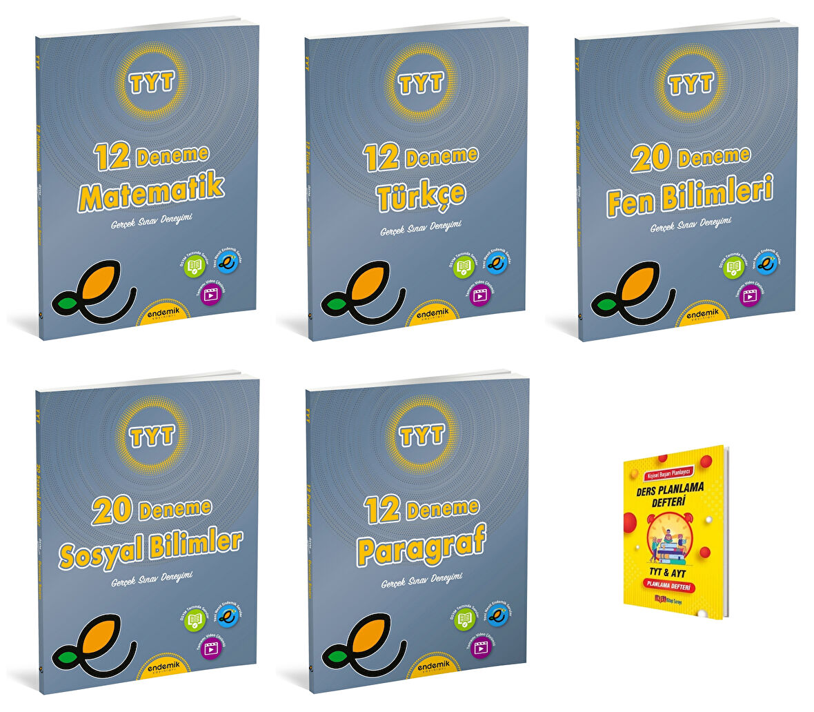 Endemik TYT Matematik Fen Türkçe Sosyal ve Paragraf 5li Denemeleri + Planlama Defteri