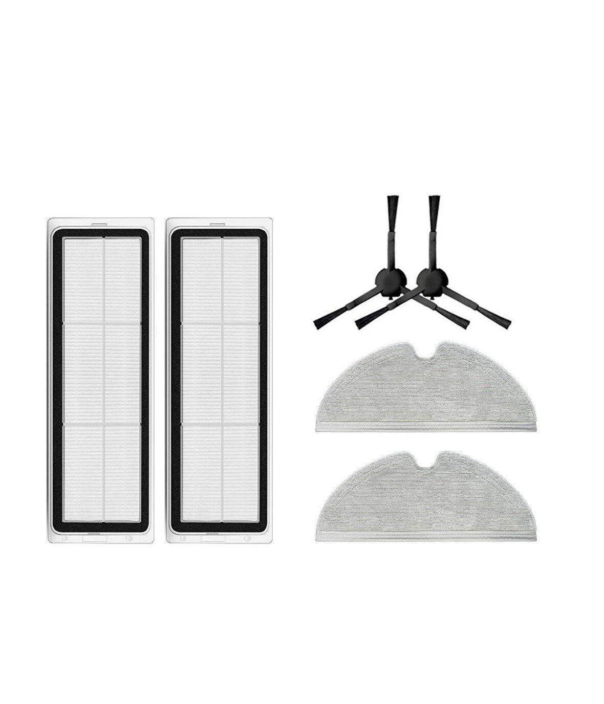 Xiaomi Vacuum Mop 2 Pro+(Kameralı) Uyumlu Yedek Hepa Filtre Yan Fırça Mop-6 Parça