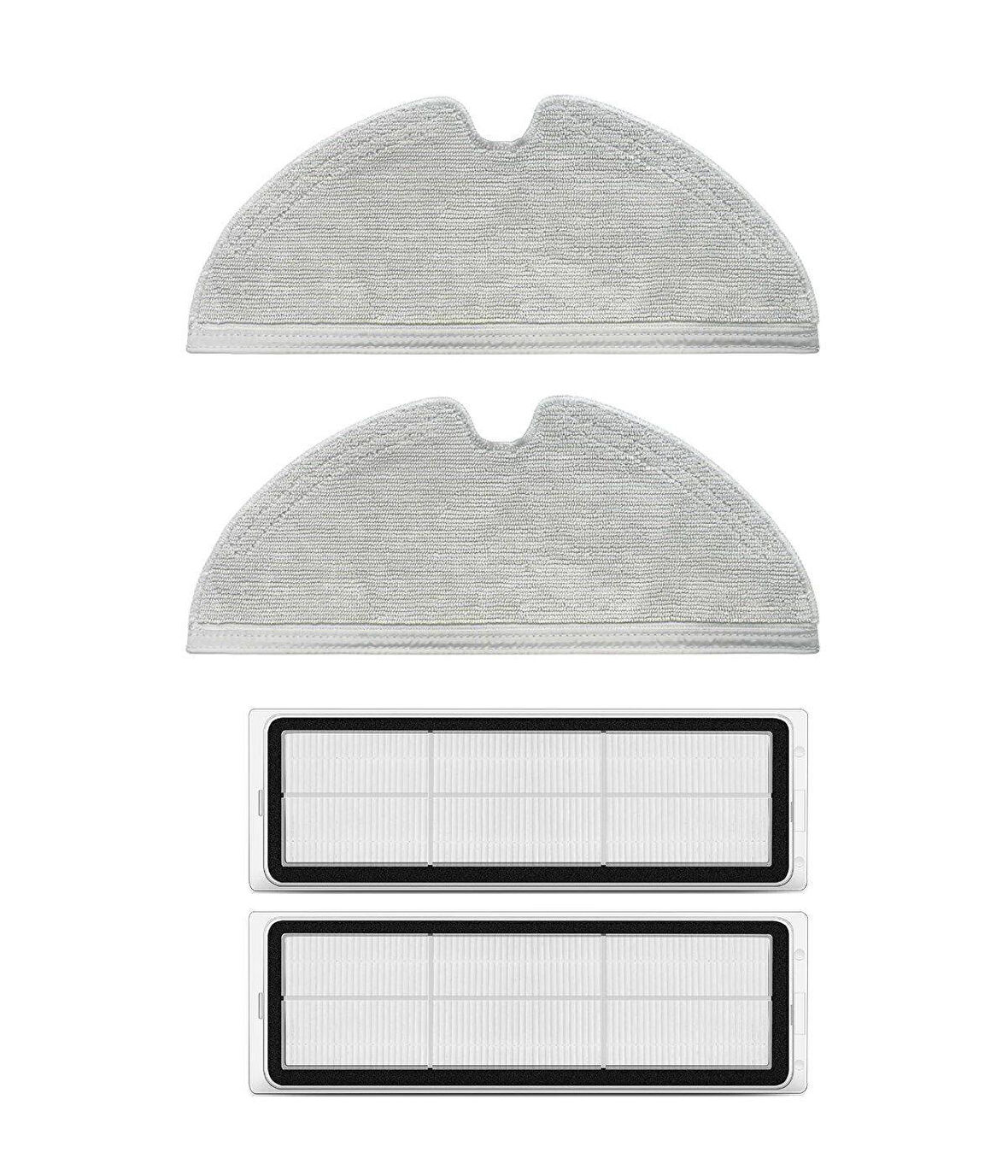 Xiaomi Vacuum Mop 2 Pro+(Kameralı) Uyumlu Yedek Mop ve Hepa Filtre-4 Parça