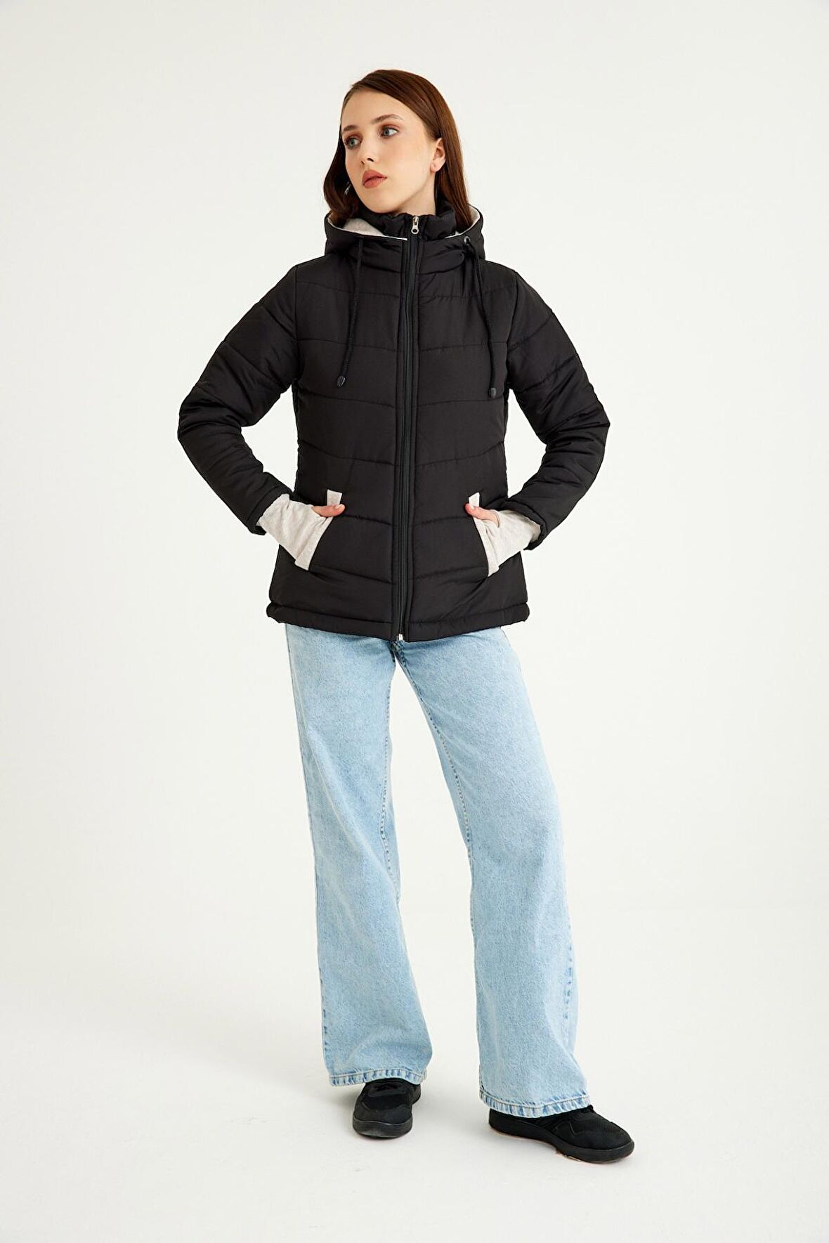 Toridas Günlük Su Geçirmez Kışlık Şişme Kadın Mont  801siyah13
