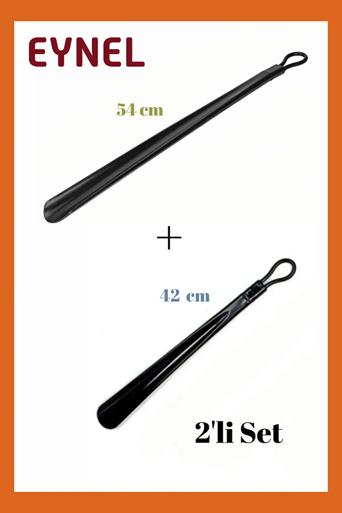 2'li Set 42 ve 54 Cm Askılı Ayakkabı Çekeceği Uzun Plastik Kerata Renkli Ayakkabı Giyme Aparatı