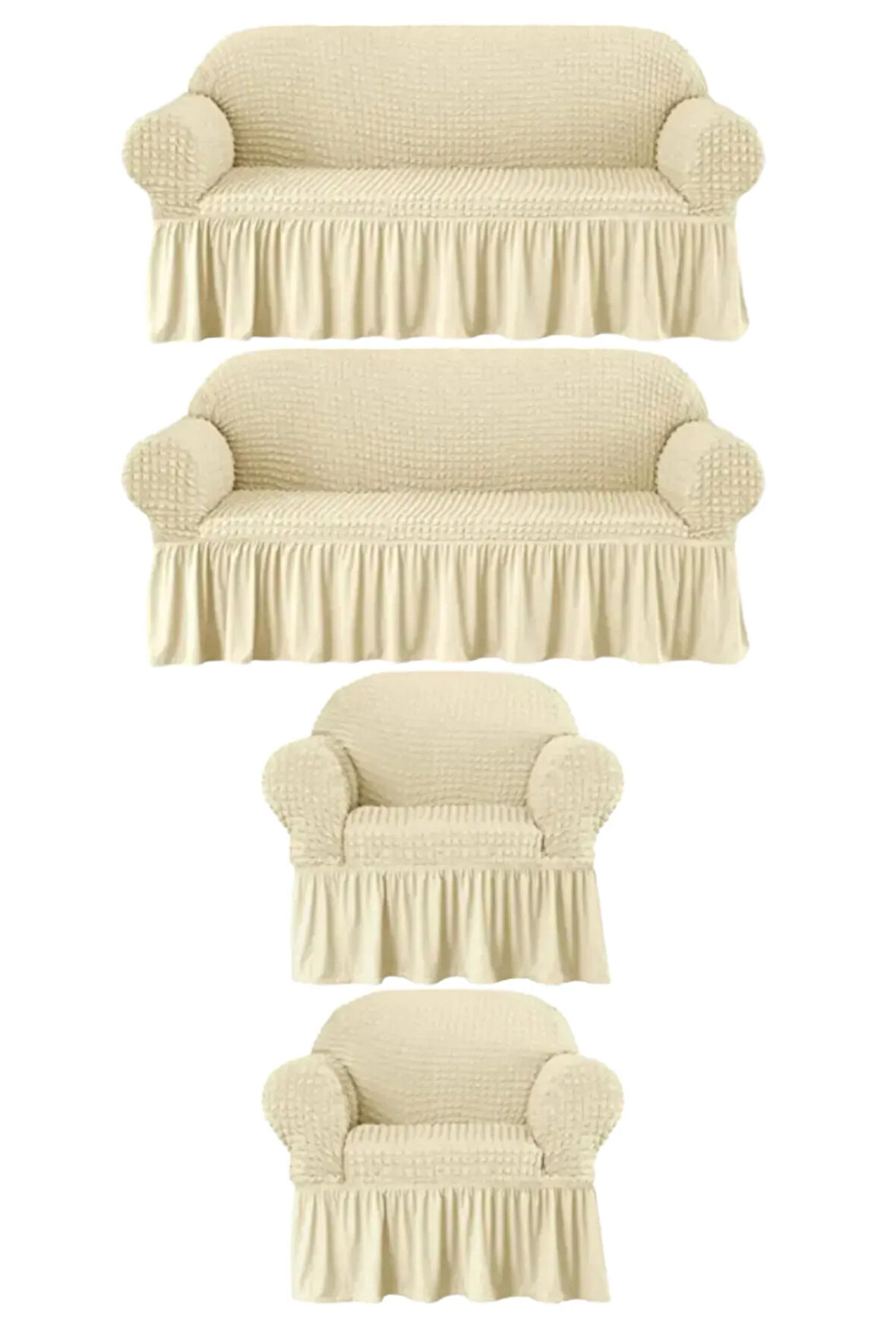 Bürümcük Lastikli Kanepe Örtüsü Likralı Koltuk Örtüsü Iki 3lü Iki Tekli Çekyat Örtüsü