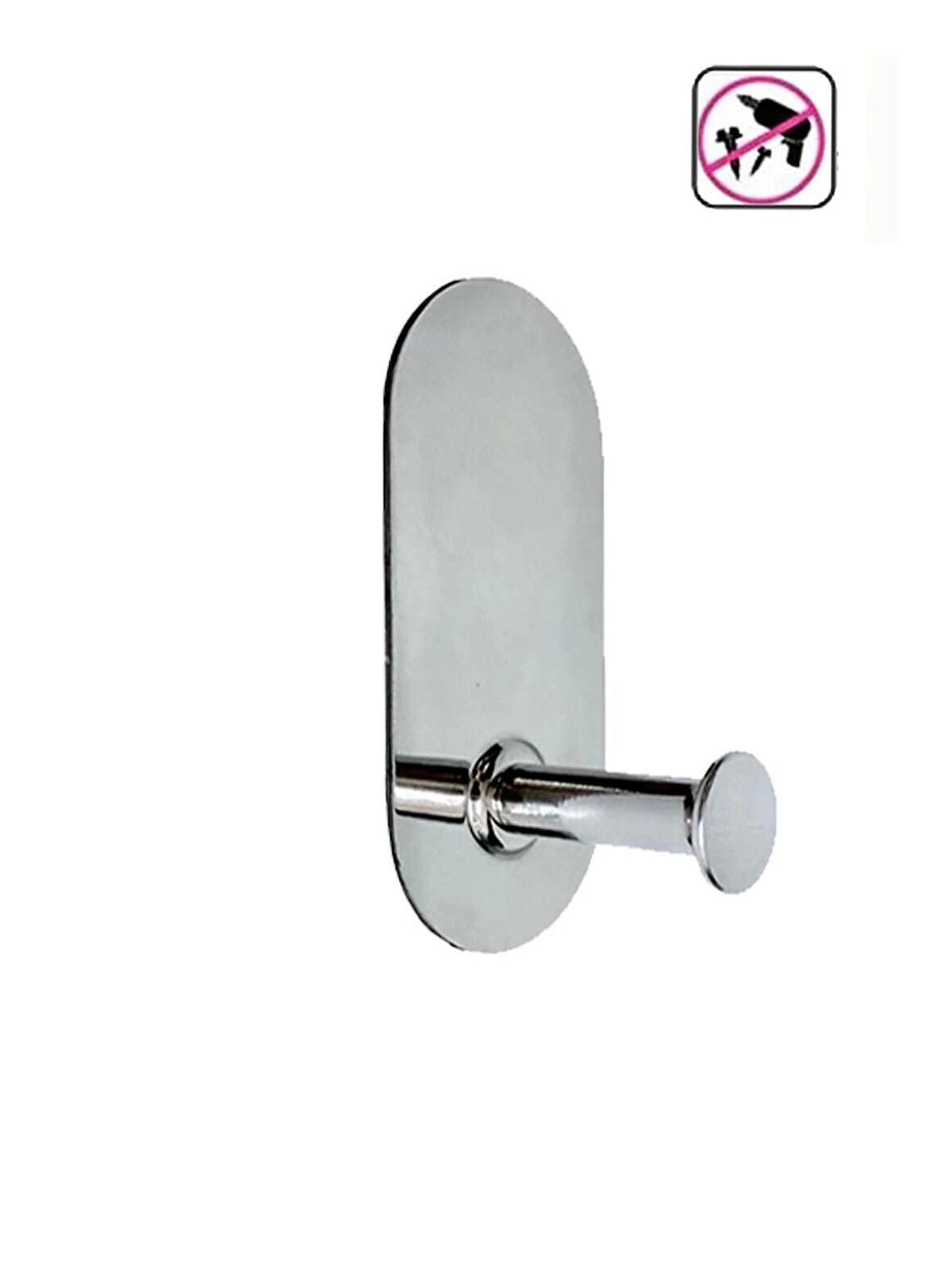 THİNCAL KENDİNDEN YAPIŞKANLI ASKILIK TEKLİ OVAL KROM 4 LÜ PAKET