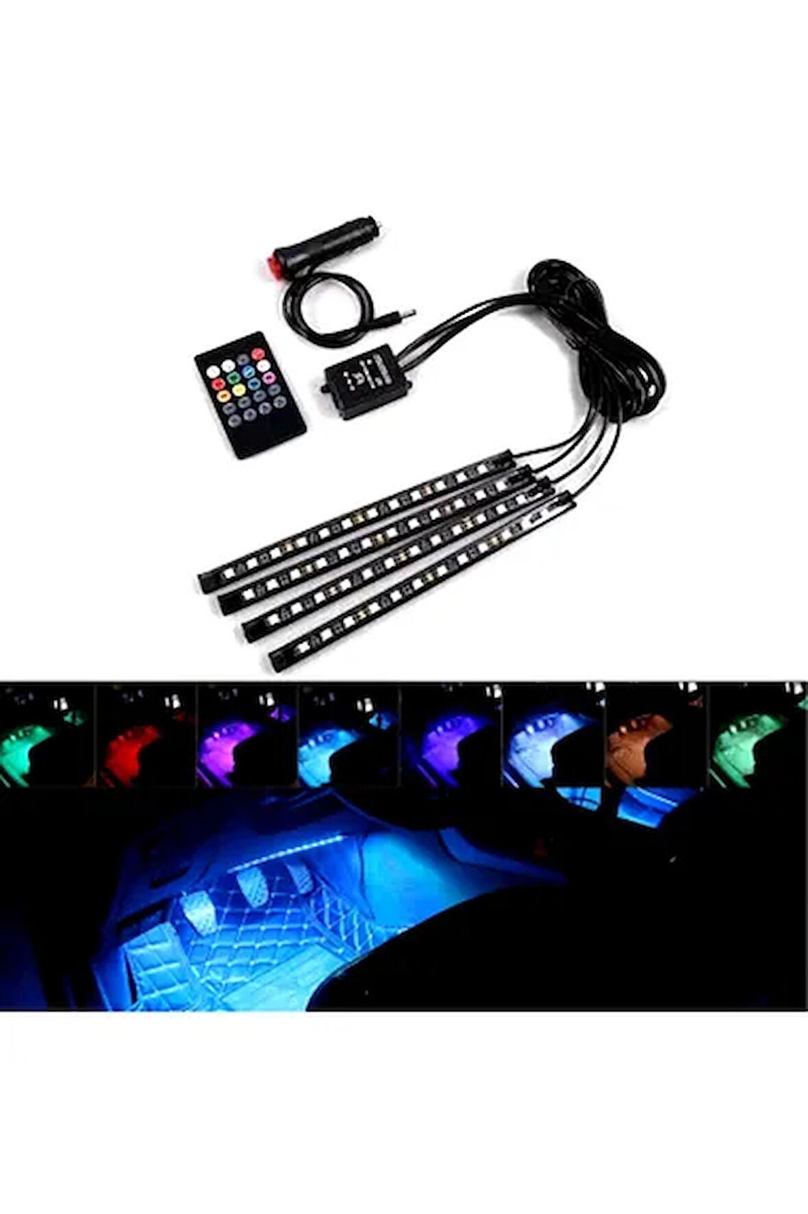 AYAK ALTI LED 12 LEDLİ UZAKTAN KUMANDALI SESE DUYARLI