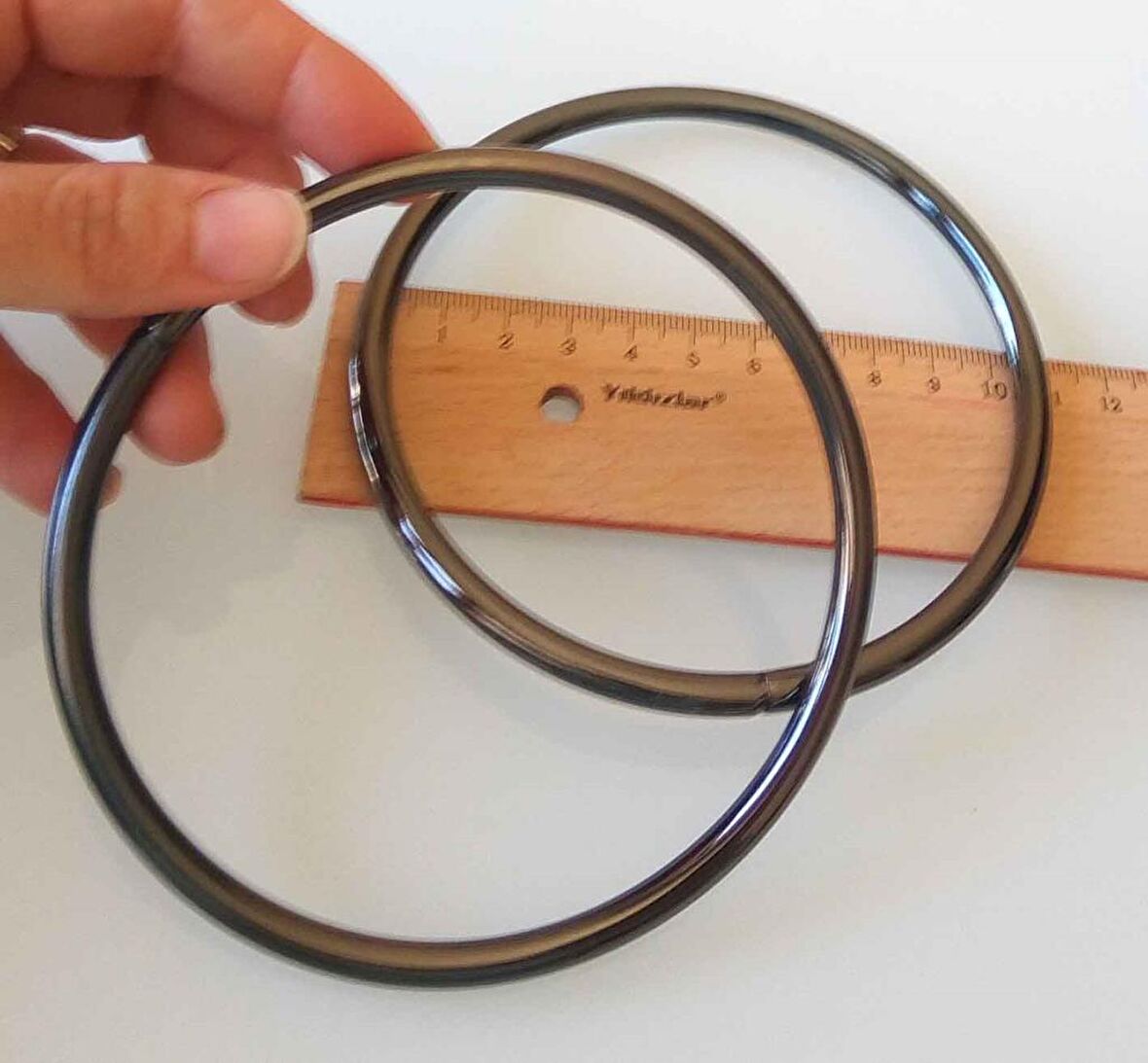 11 cm füme renk  metal çanta  sapı