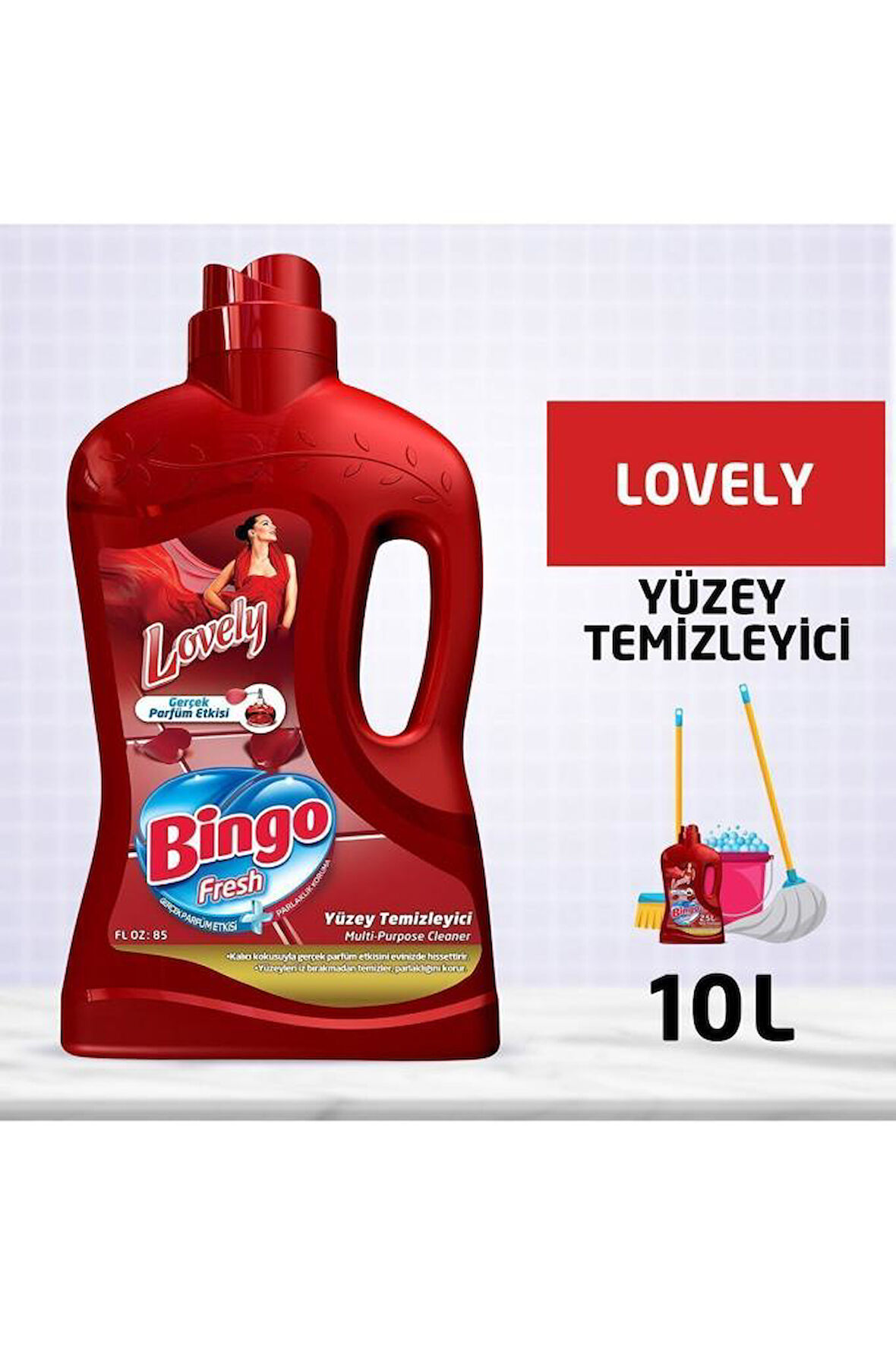 Bingo Fresh Yüzey Temizleyici 2,5 lt Lovely Ekonomi Paketi 4'lü