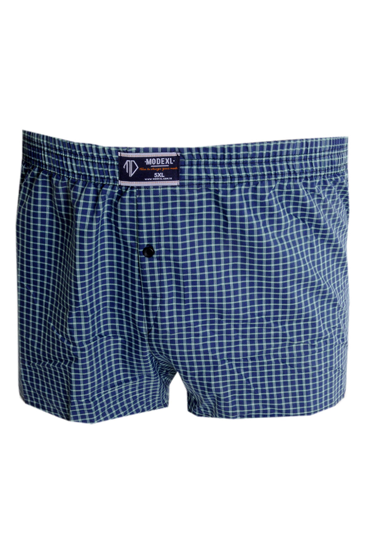 Mode XL Büyük Beden Erkek Boxer Desenli Poplin 6348 Yeşil
