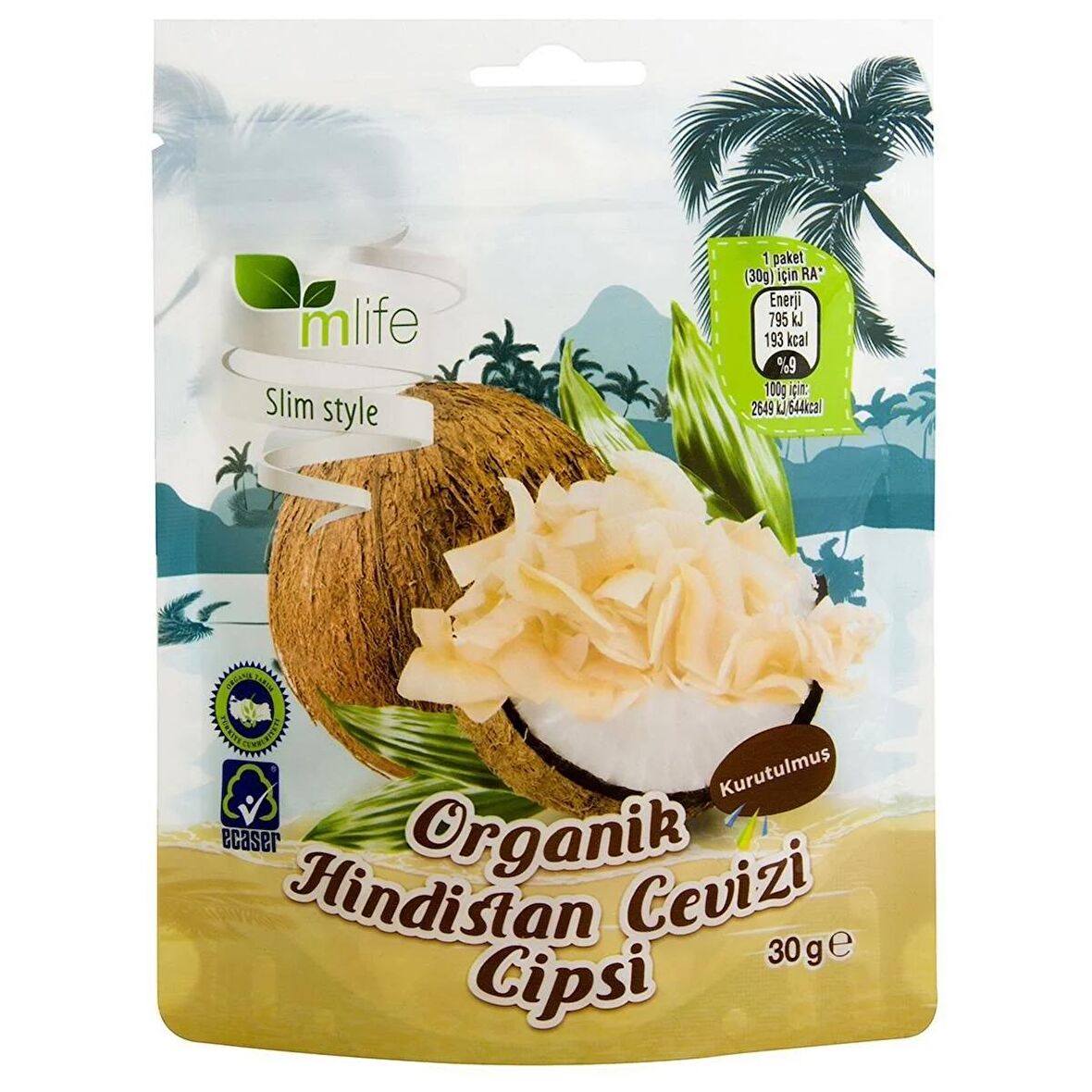 M Life Organik Hindistan Cevizi Cipsi 30G