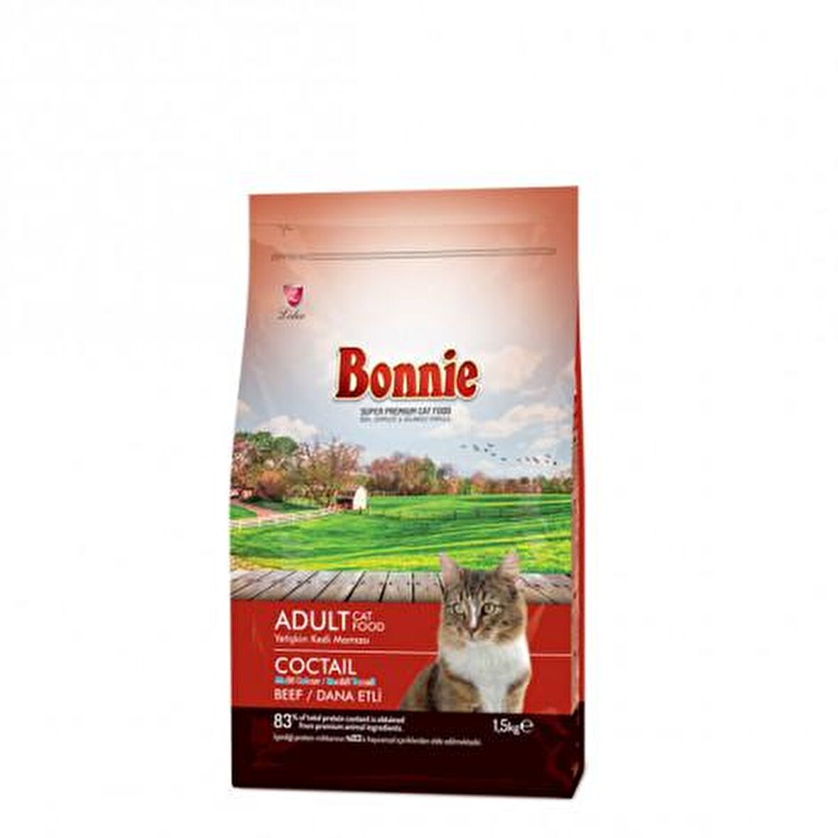 Bonnie Renkli Taneli Dana Etli Yetişkin Kedi Maması 1,5 Kg