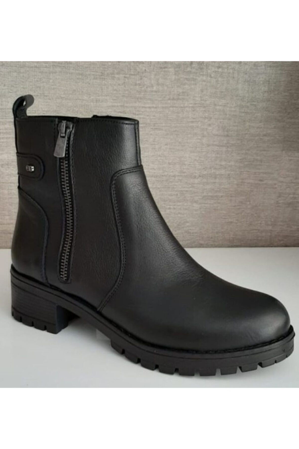 Castle Black 4663 Kadın Hakiki Deri Bot Siyah