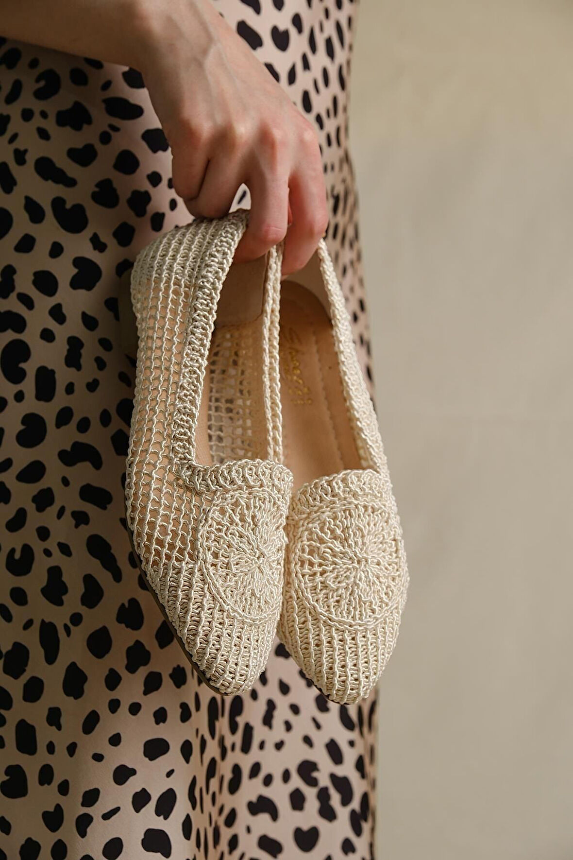 Sedef 259 Kadın Makrome Örgü Babet Bej