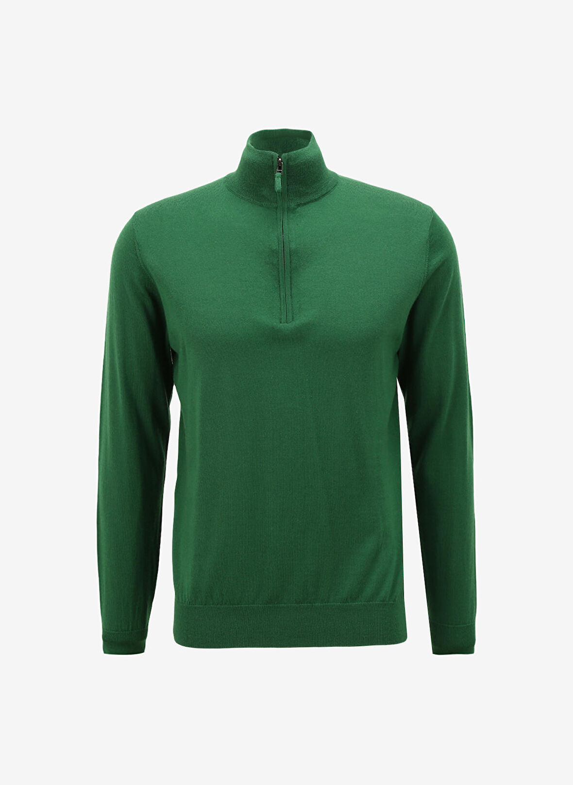 AT.P.CO Fermuarlı Yaka Slim Fit Yeşil Erkek Kazak A274A06EMP-