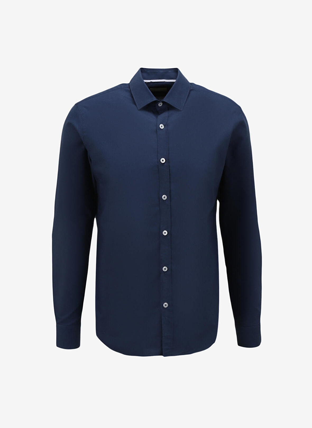 AT.P.CO Slim Fit Gömlek Yaka Koyu Mavi Erkek Gömlek A276CARLOXFI