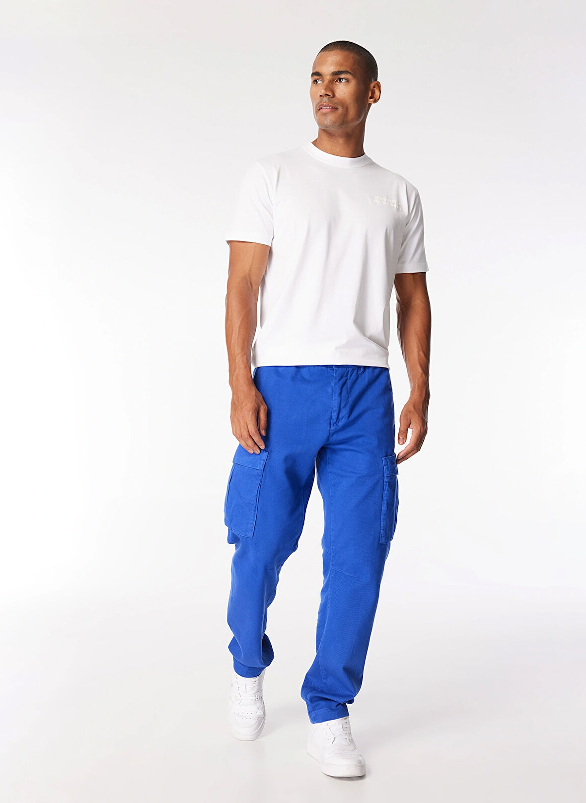 After Label Düz Paça Mavi Erkek Kargo Pantolon FIREBANKSTC407-_PANTALONE UOMO