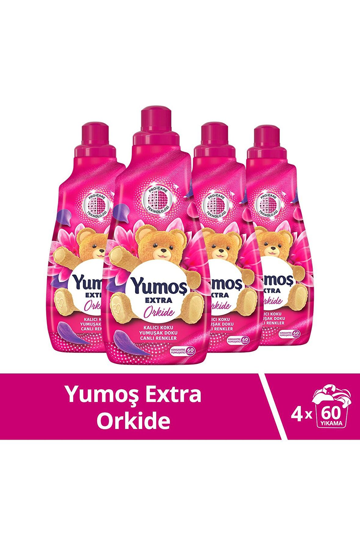 Yumoş Renk Koruma & Orkide Kokulu Renkliler için Sıvı Deterjan 60 Yıkama 4x1.44 lt