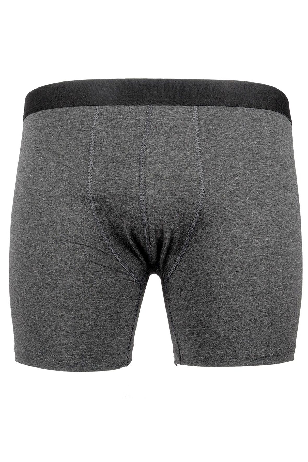 Mode XL Buyuk Beden Erkek Likra Boxer 6350 Antrasit