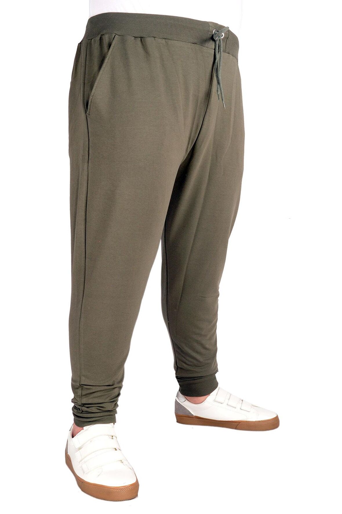 Mode XL Büyük Beden Recycle Eşofman Altı DarPaça B20507 Haki