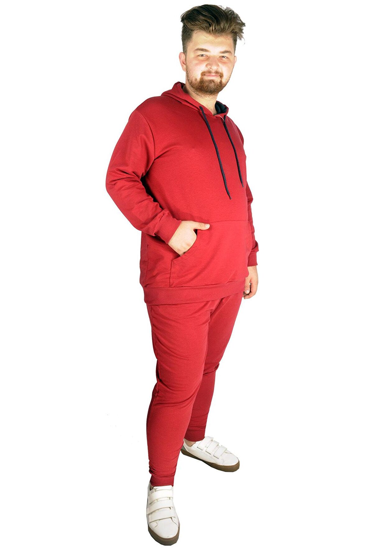 Mode XL Büyük Beden Eşofman Altı DarPaça 20507 Bordo