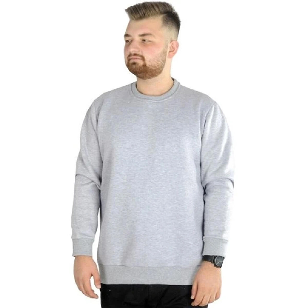  Mode Xl Erkek Sweatshirt Bisiklet Yaka Basic 20131 Grimelanj