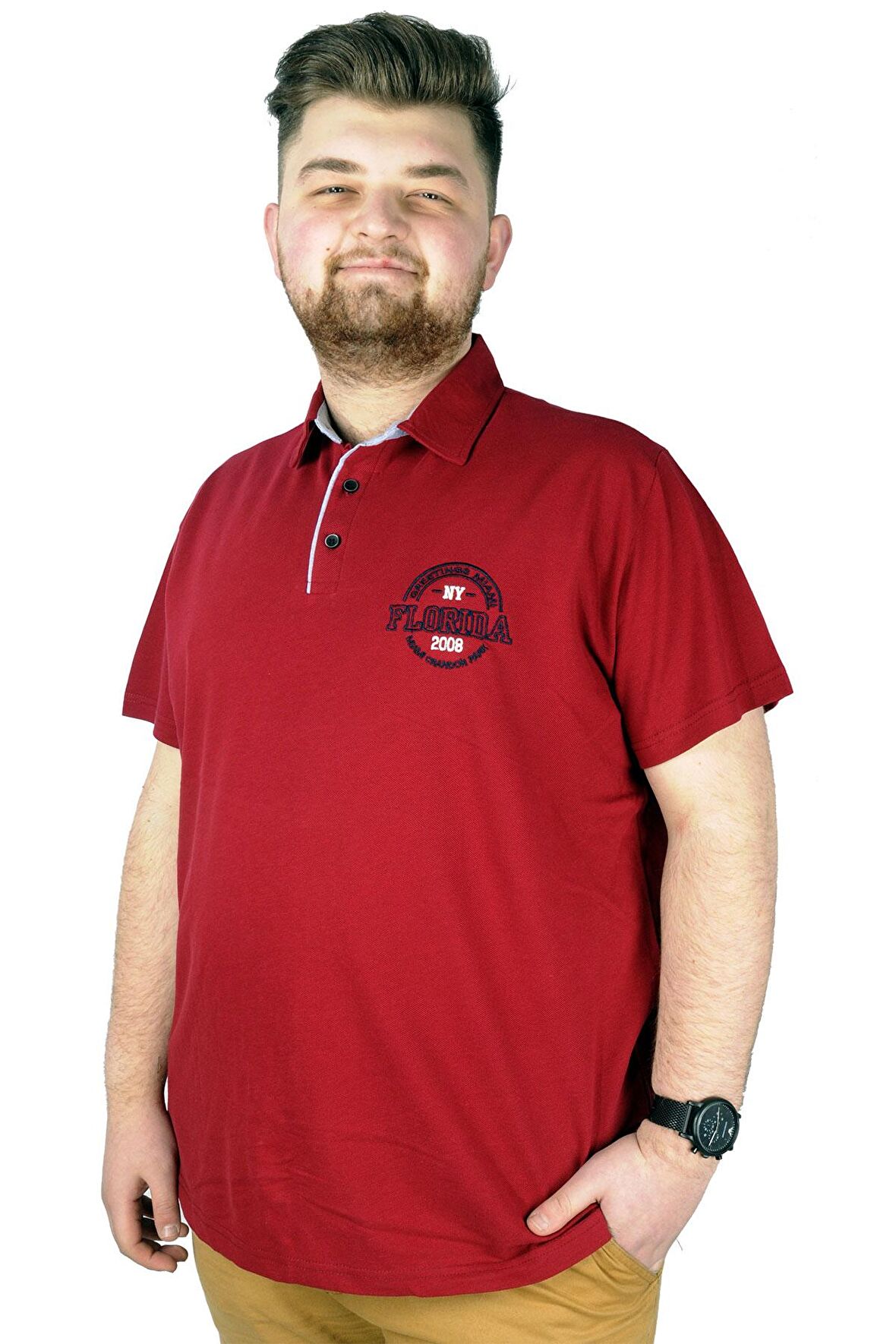 Mode XL Erkek T shirt Polo Florida 22303 Bordo