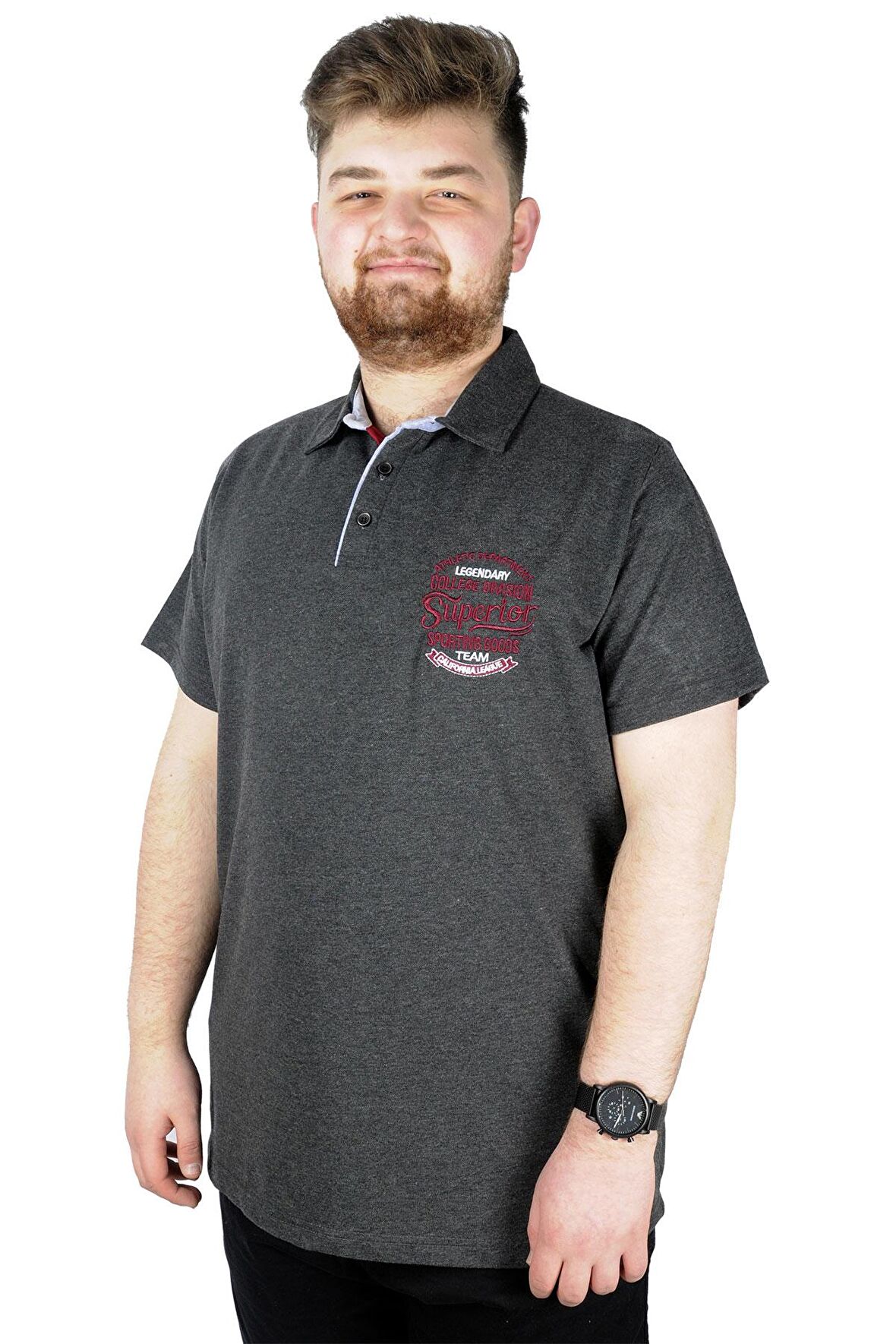 Mode XL Erkek T shirt Polo Legendary Team 22314 Antramelanj