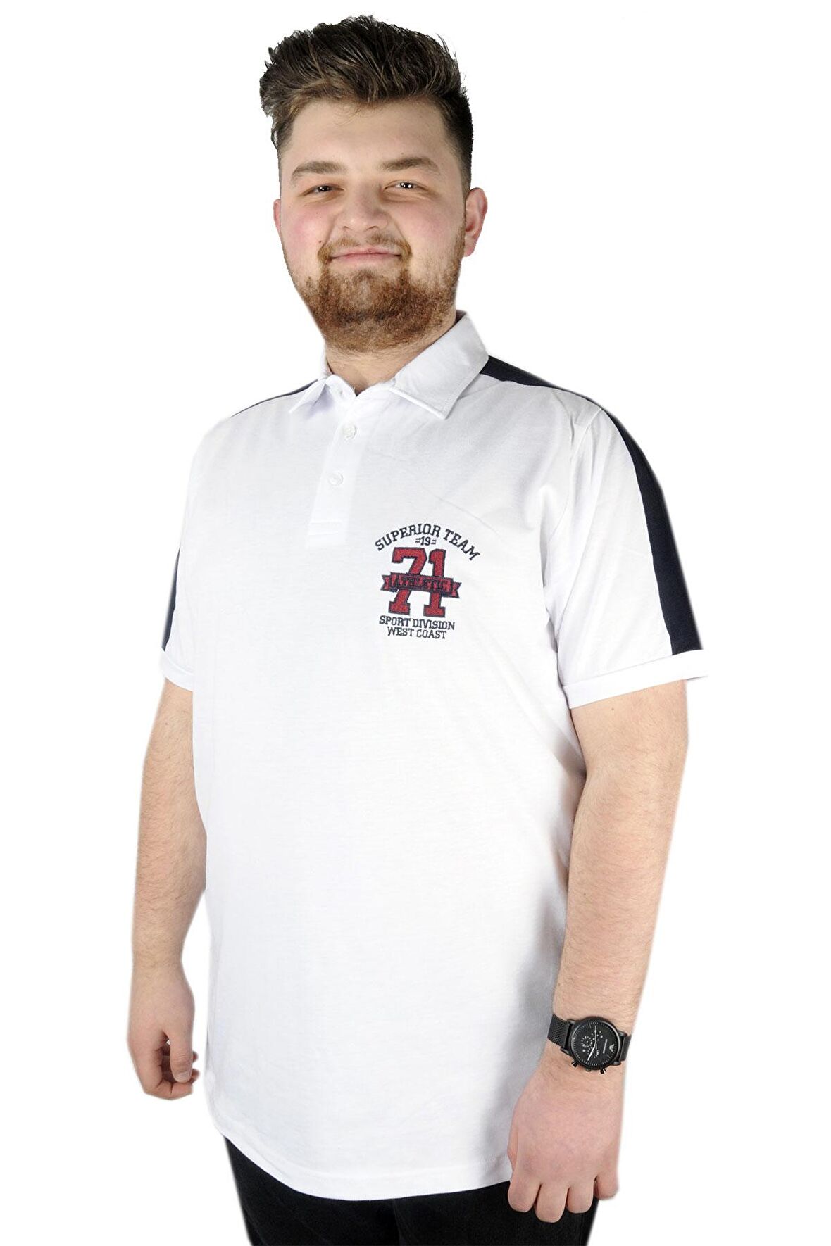 Mode XL Erkek T shirt Polo Superior Team 22315 Beyaz