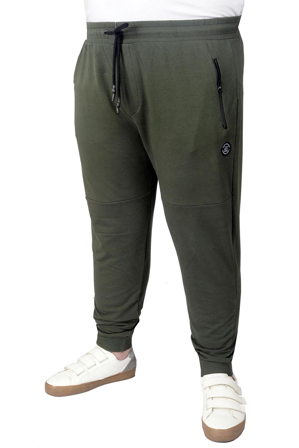 Mode XL Büyük Beden Eşofman Altı DarPaça  Zippered 22501 Haki