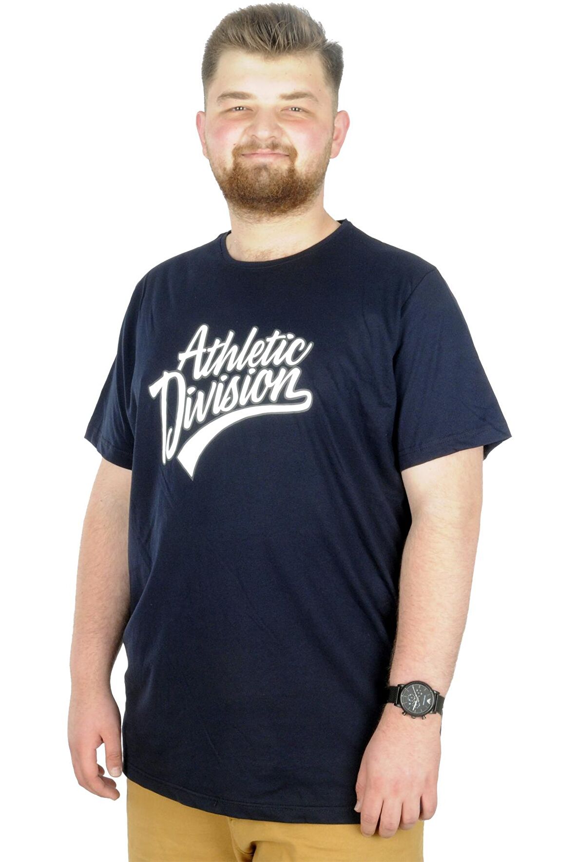 Mode XL Büyük Beden T-Shirt Bis Yaka Division 22194 Lacivert