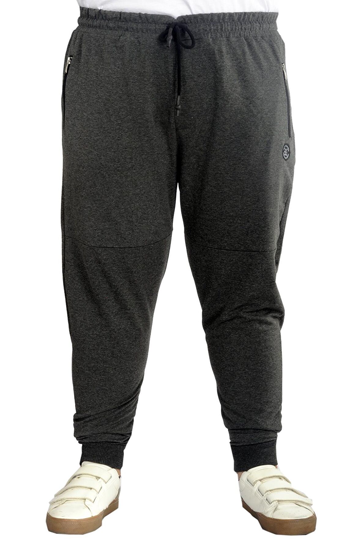 Mode XL Büyük Beden Eşofman Altı DarPaça  Zippered 22501 Antramelanj
