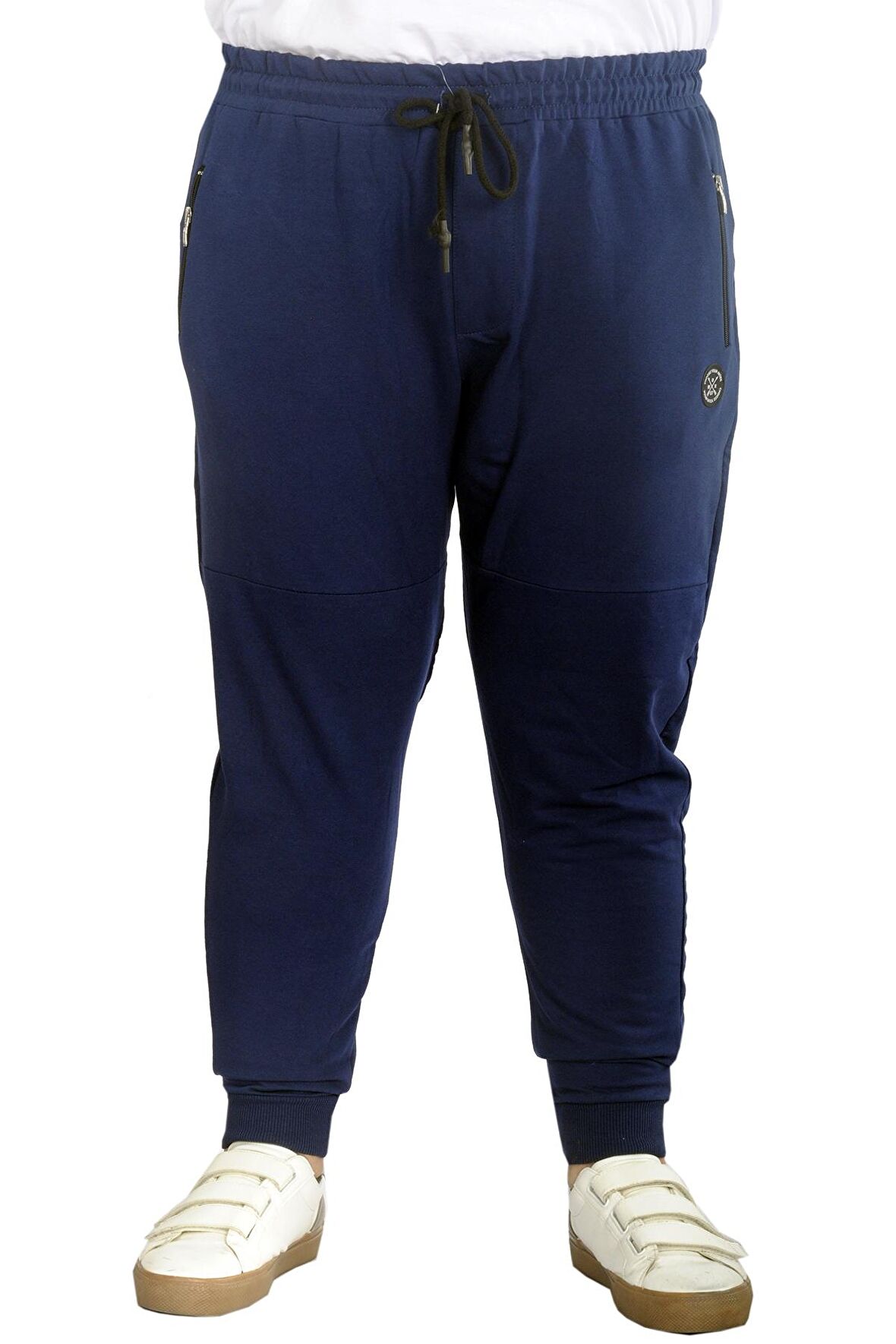 Mode XL Büyük Beden Eşofman Altı DarPaça  Zippered 22501 İndigo