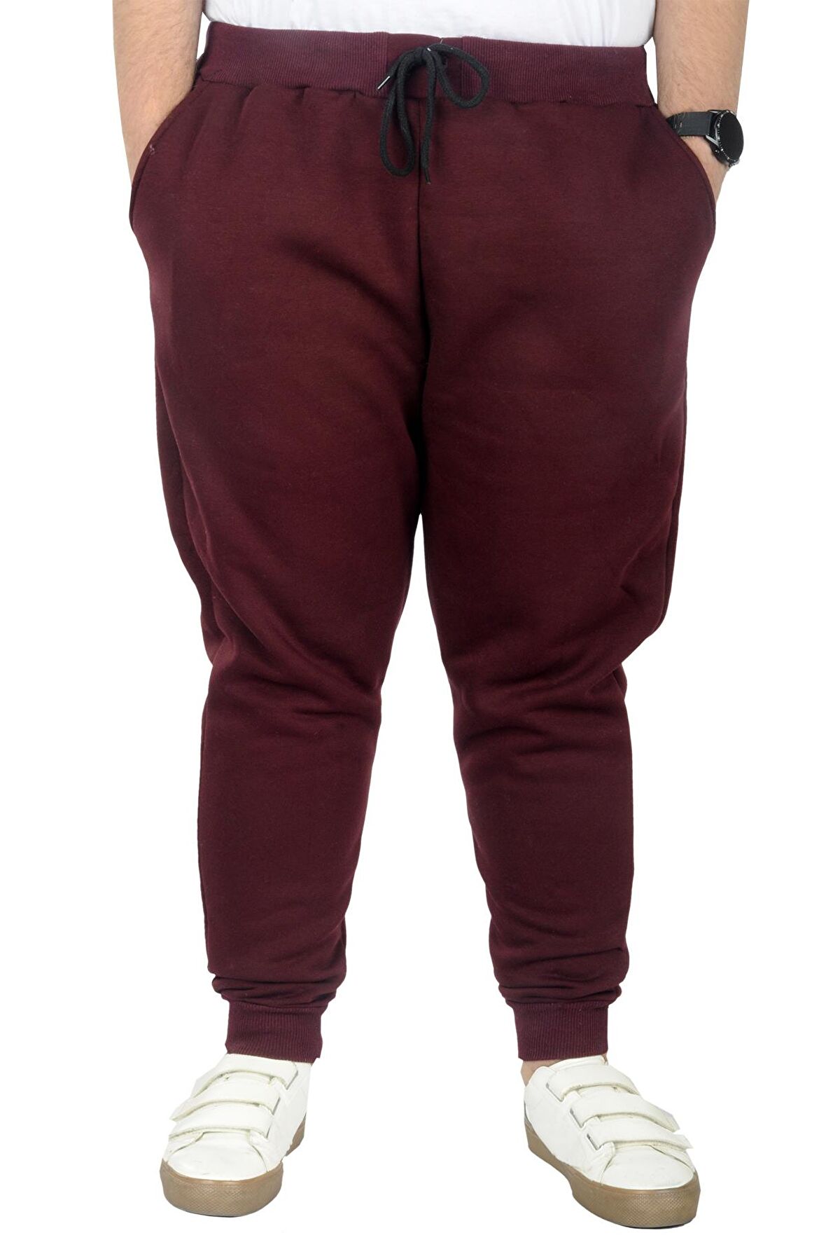 Mode XL Büyük Beden Erkek Esofman Altı 3ip 20583 Mürdüm