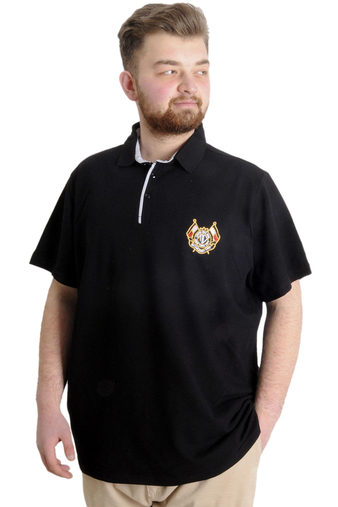 Mode XL Büyük Beden Erkek T-shirt Polo CHOOSE YOUR MODE 23321 Siyah