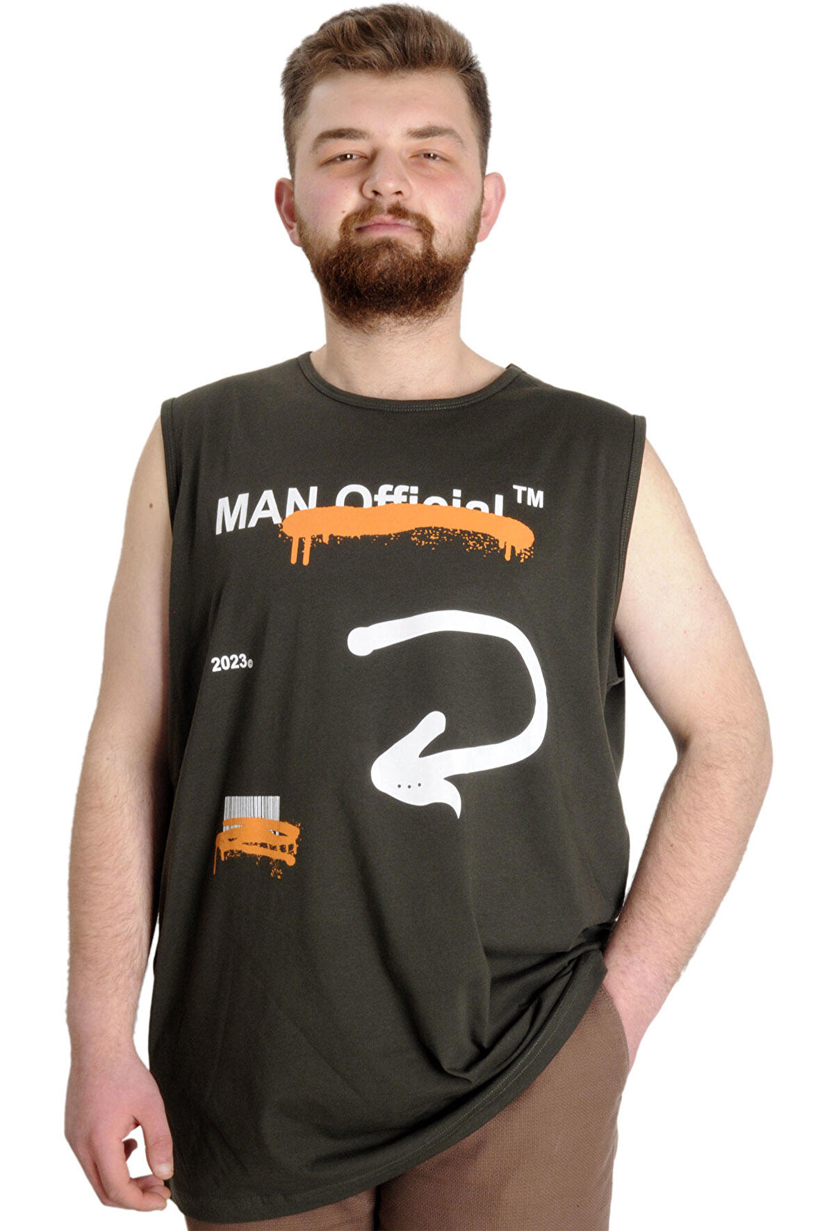 Mode XL Büyük Beden Erkek Atlet MAN 23009 Haki