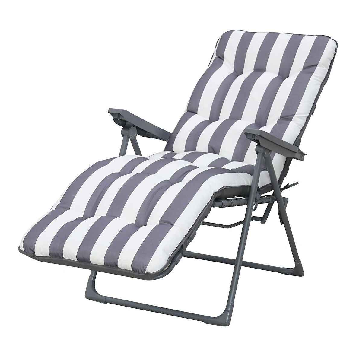 GRİ RENK METAL ŞEZLONG KATLANIR SANDALYE